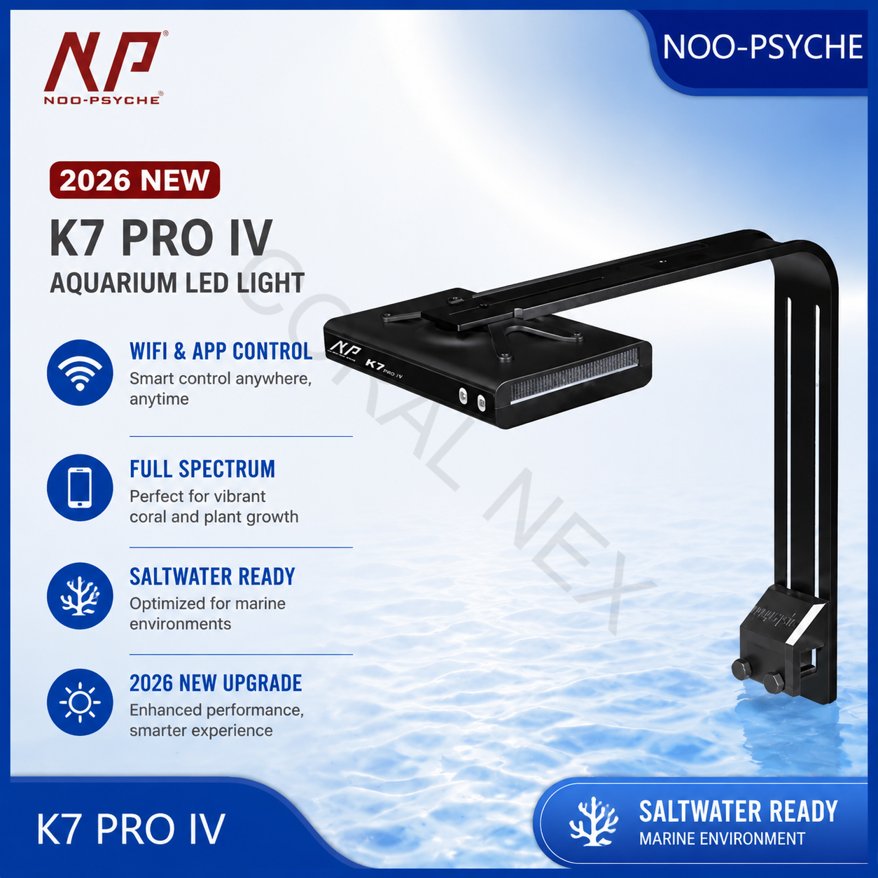 Aquarium Marine Light - 2026 New V4 NooPsyche K7 PRO
