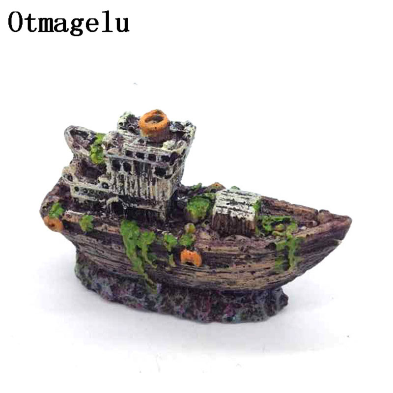 Mini Aquarium Resin Shipwreck  - Aquarium Marina のレビューと価格