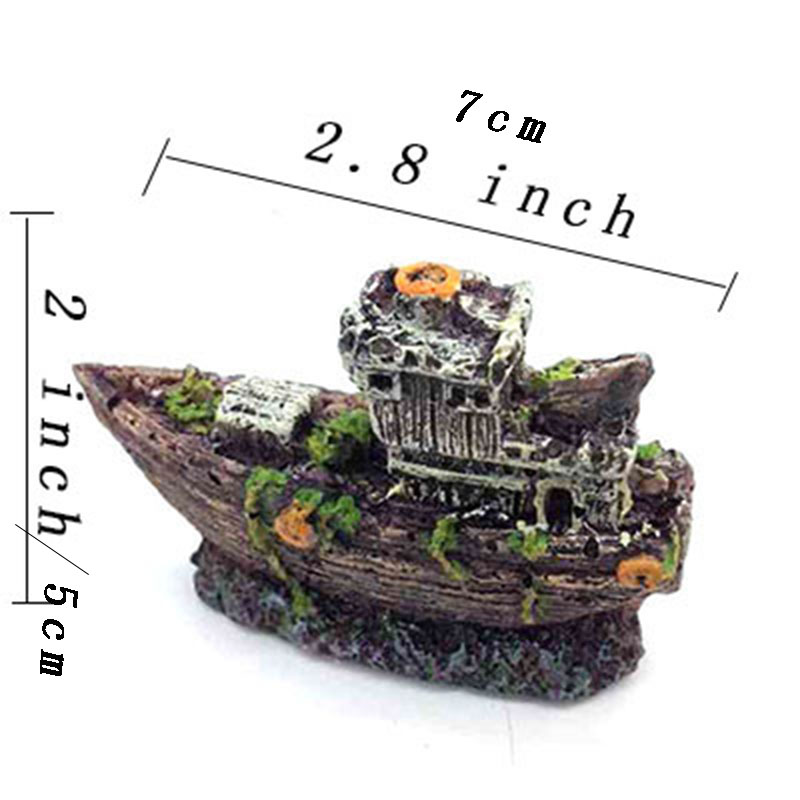 Mini Aquarium Resin Shipwreck  - Aquarium Marina のレビューと価格