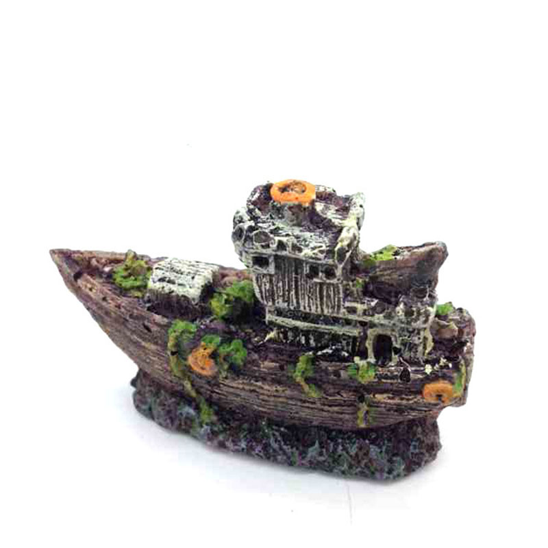 Mini Aquarium Resin Shipwreck  - Aquarium Marina のレビューと価格