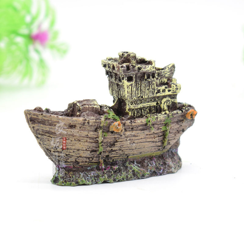 Mini Aquarium Resin Shipwreck  - Aquarium Marina のレビューと価格