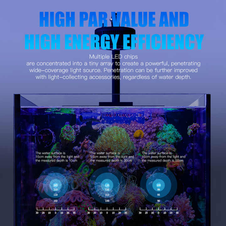 100W Full Spectrum WiFi APP 6  - Aquarium Marine Color のレビューと価格