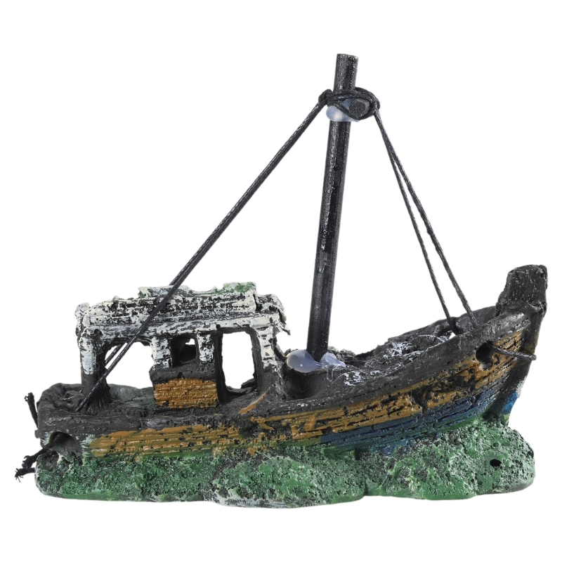 Aquarium Sunken Ship Decoratio - Aquarium Marina のレビューと価格