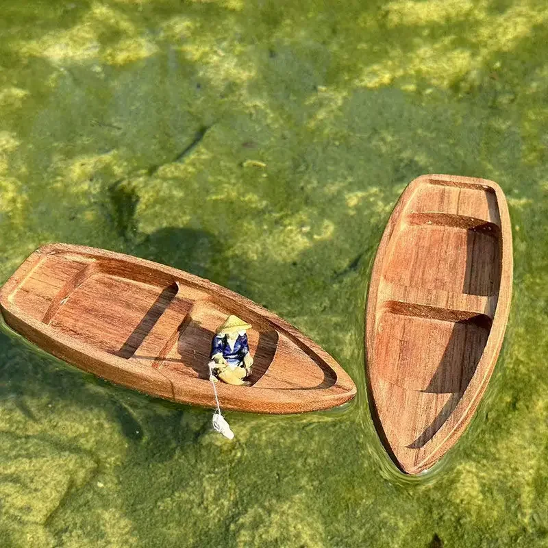 Handmade Wooden Boat Mini Floa - Aquarium Marina のレビューと価格