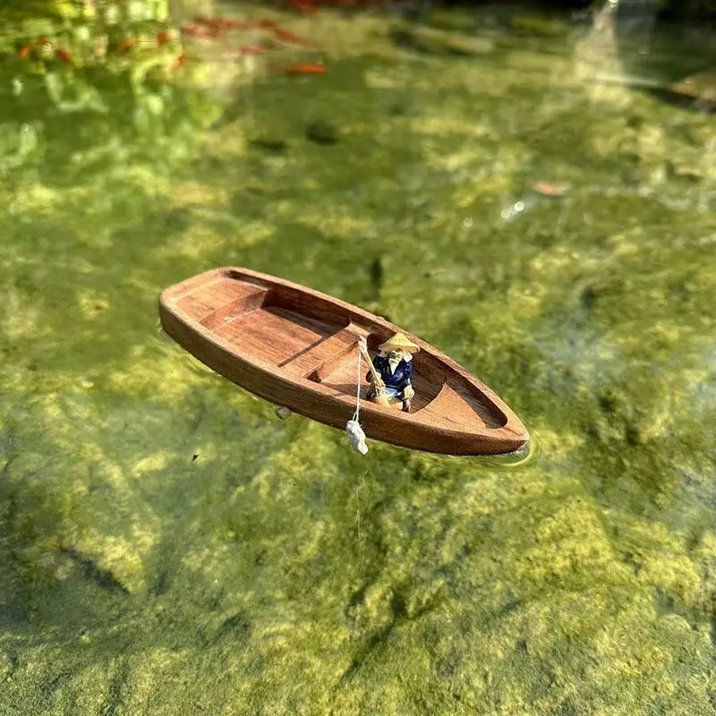 Handmade Wooden Boat Mini Floa - Aquarium Marina のレビューと価格