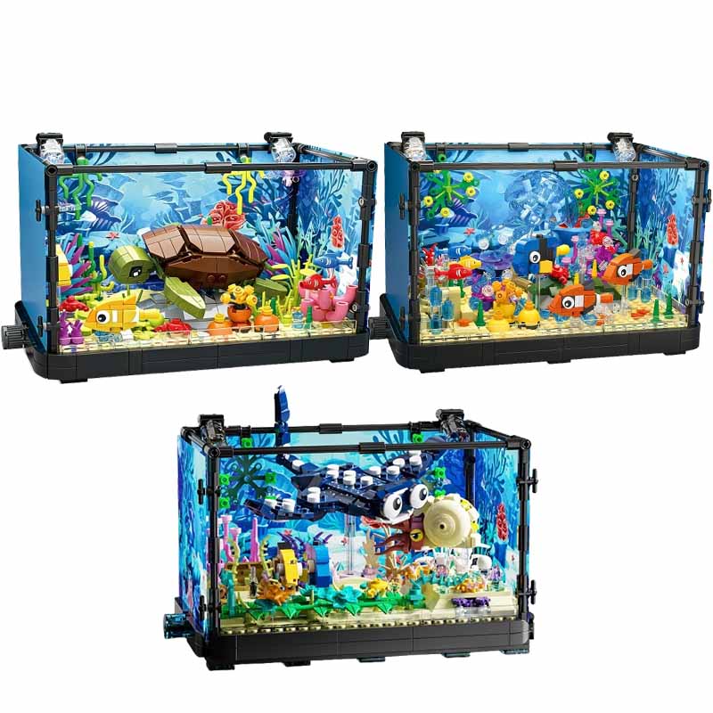 Fish Tank Building Block Set w - Aquarium Marine Light のレビューと価格