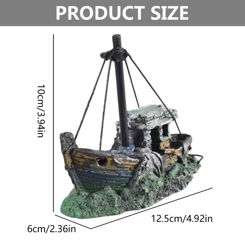 Aquarium Sunken Ship Decoratio - Aquarium Marina のレビューと価格