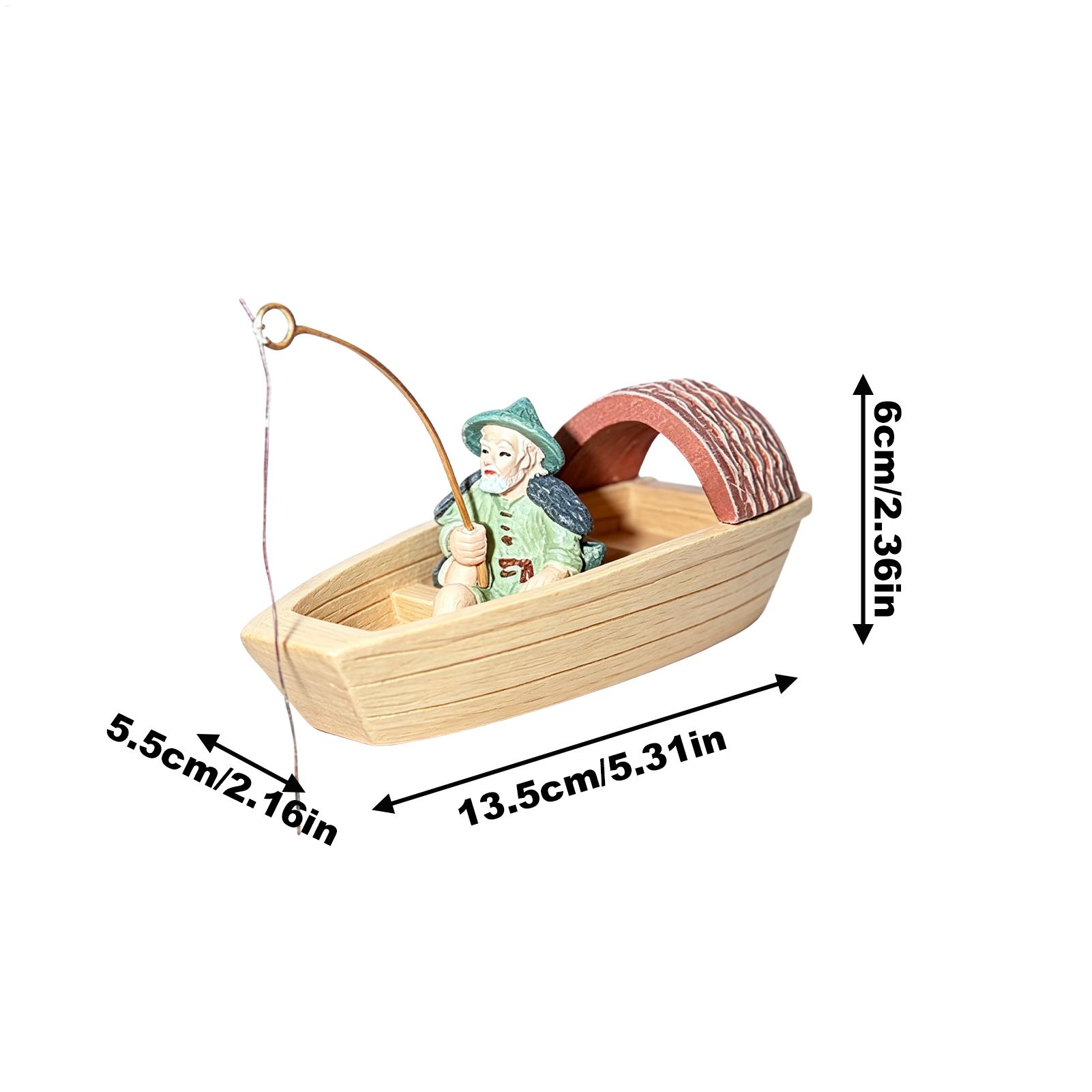 Resin Floating Fisherman Boat  - Aquarium Marina のレビューと価格